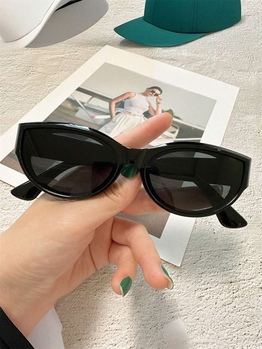 Edgy Black Angular Frame Sunglasses
