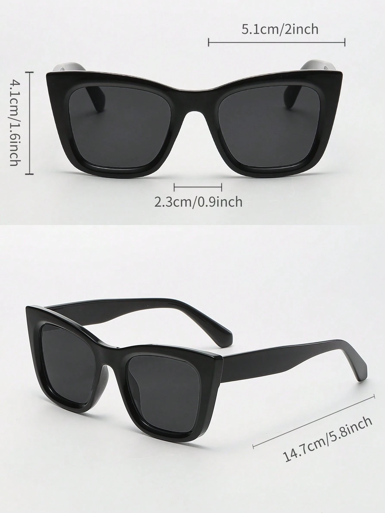 Classic Black Square Frame Sunglasses