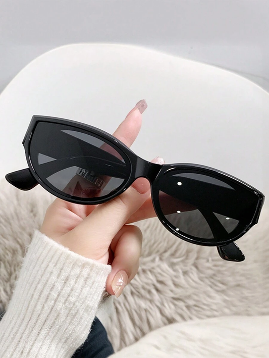 Edgy Black Angular Frame Sunglasses