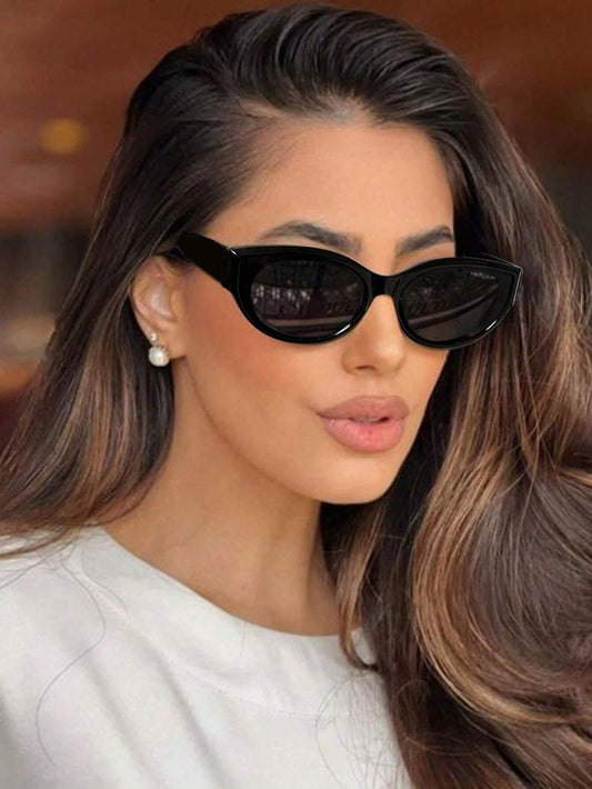 Edgy Black Angular Frame Sunglasses
