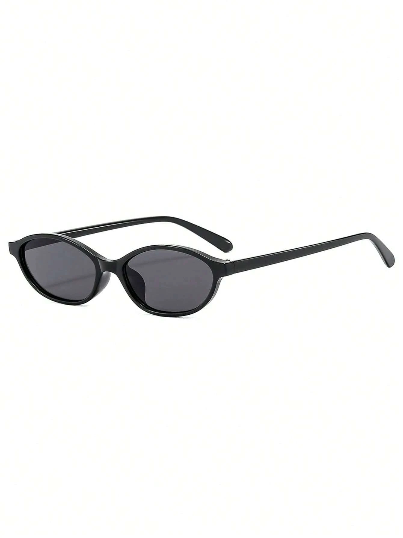 Trendy Black Oval Retro Sunglasses