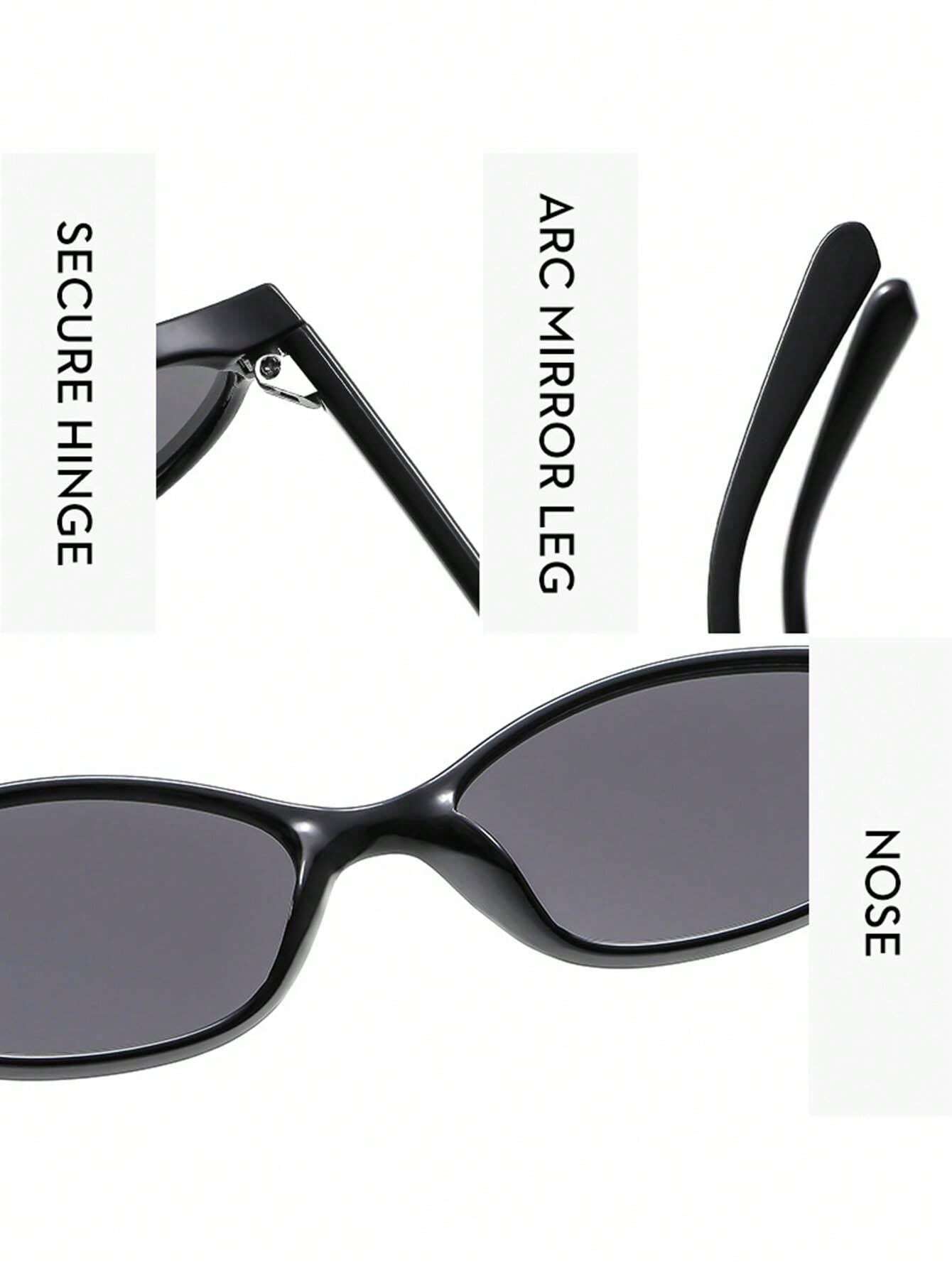 Trendy Black Oval Retro Sunglasses