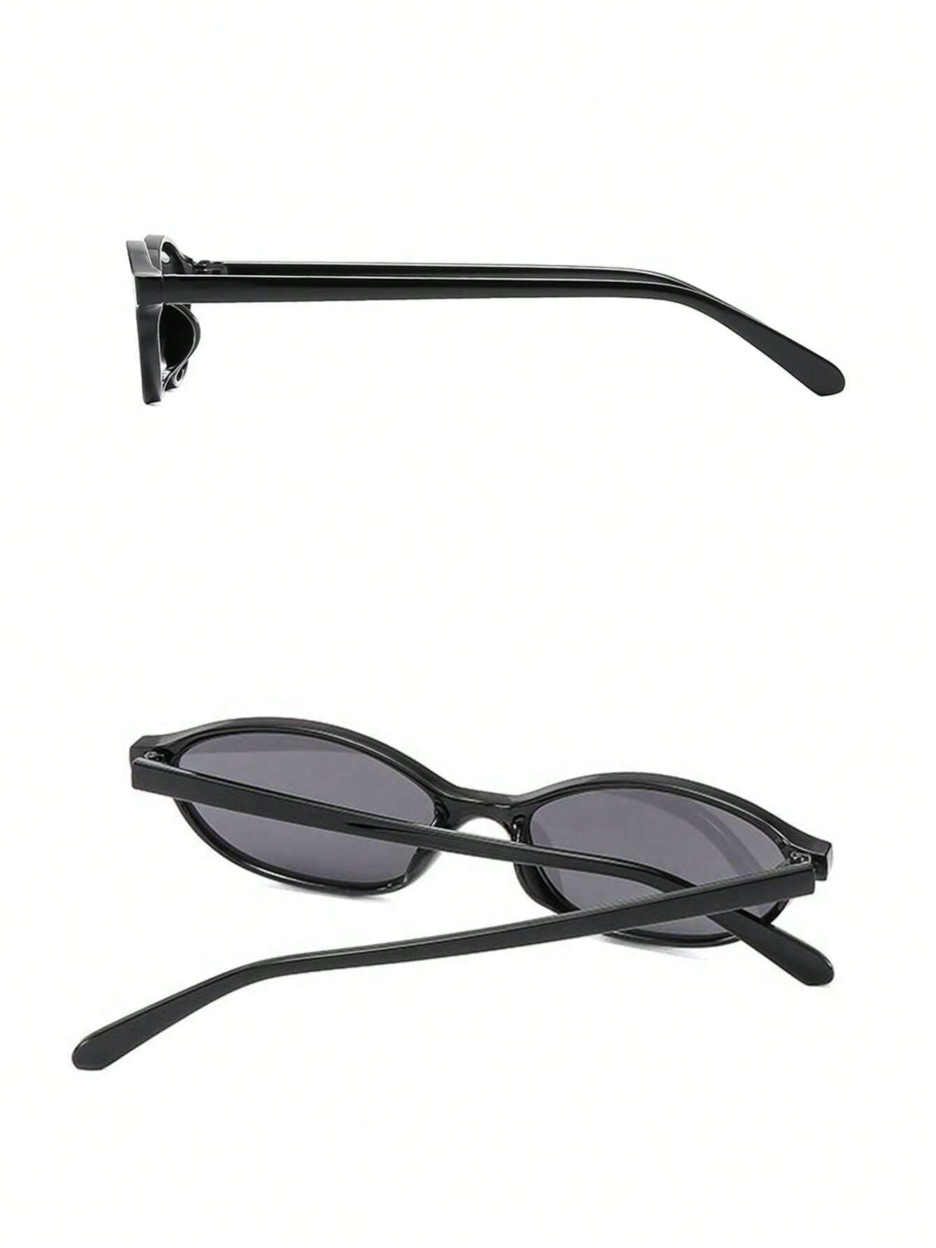 Trendy Black Oval Retro Sunglasses