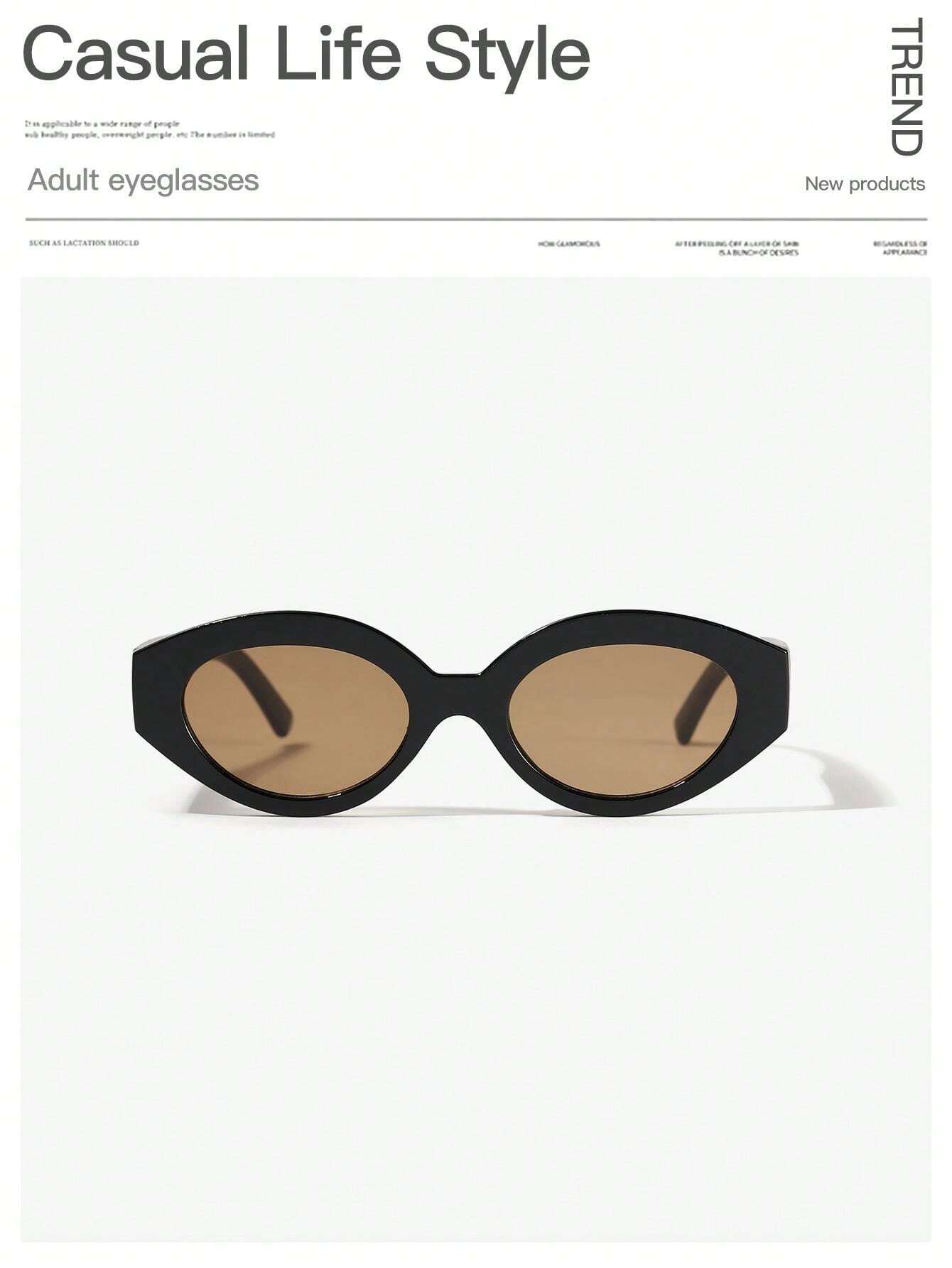 Modern Black & Brown Cat-Eye Sunglasses