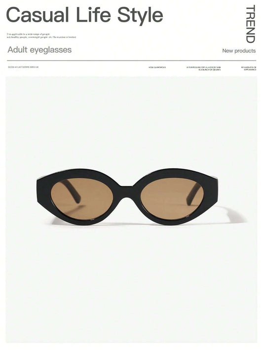 Modern Black & Brown Cat-Eye Sunglasses