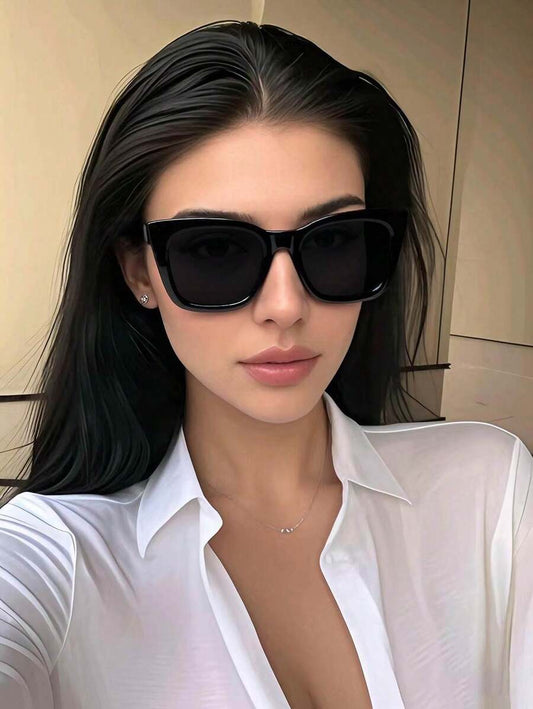 Classic Black Square Frame Sunglasses